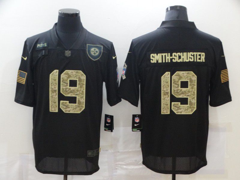 Men Pittsburgh Steelers 19 Smith-schuster Black camo Lettering 2020 Nike NFL Jersey